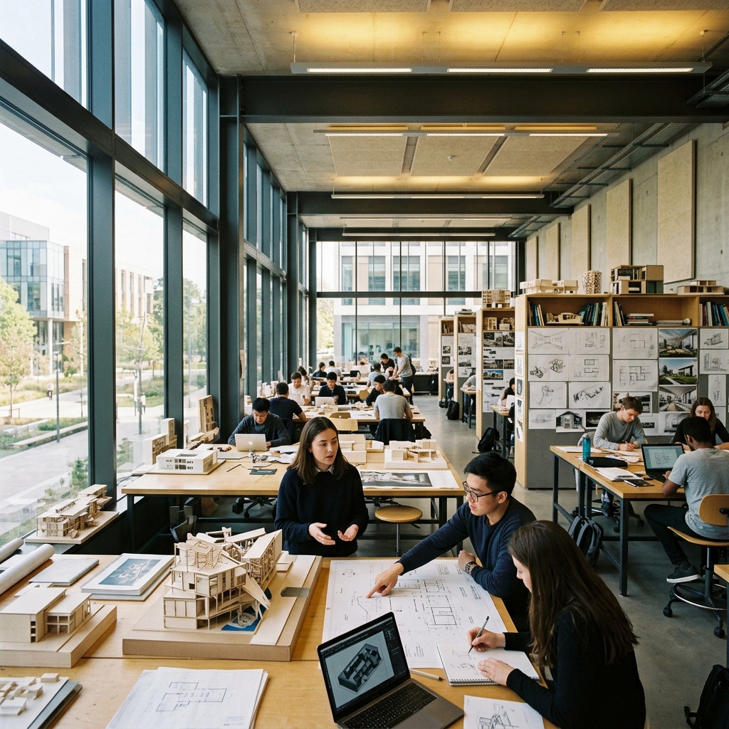 Architectural Design Studio with Draft Models
